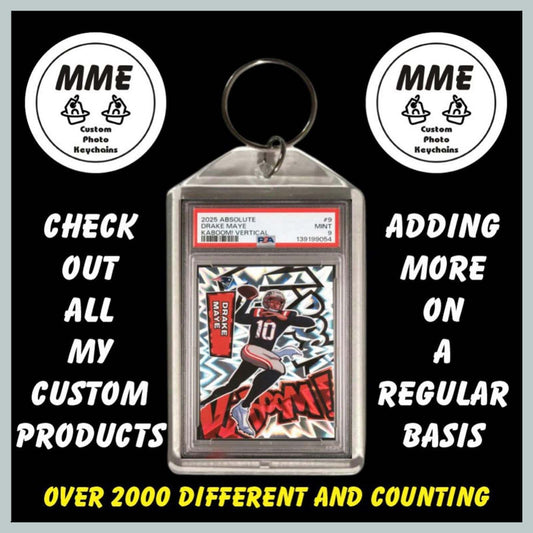 3708 Drake Maye 2025 Absolute Kaboom Custom Hand Made Keychain Great Gift