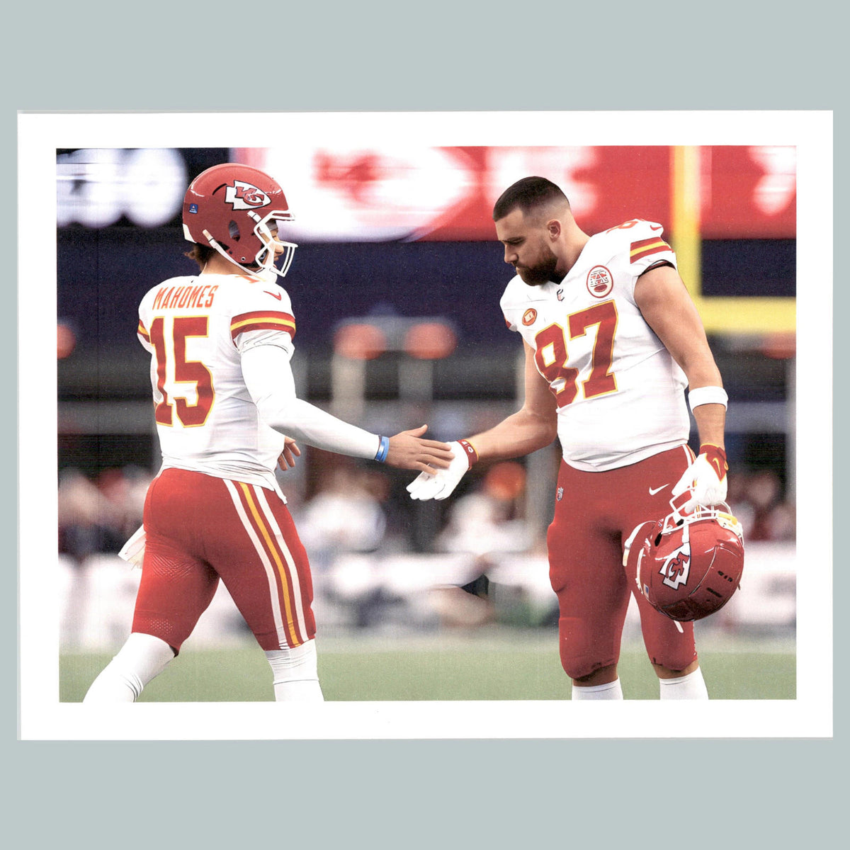 0160 8X10 Patrick Mahomes and Travis Kelce-Gimme 5 Glossy Photo FBL