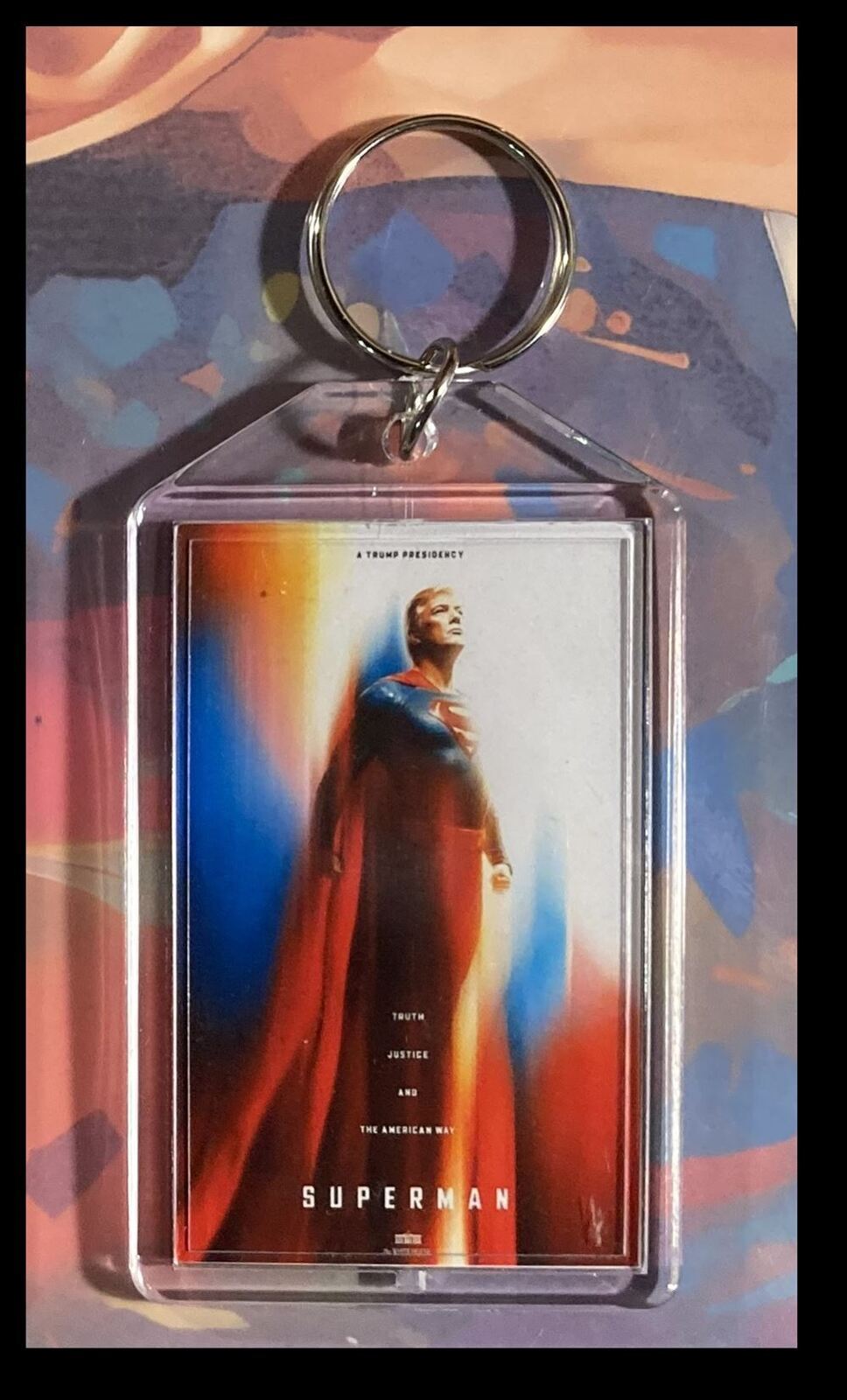 3276 Trump Superman Custom Hand Made Keychain-Makes A Great Gift