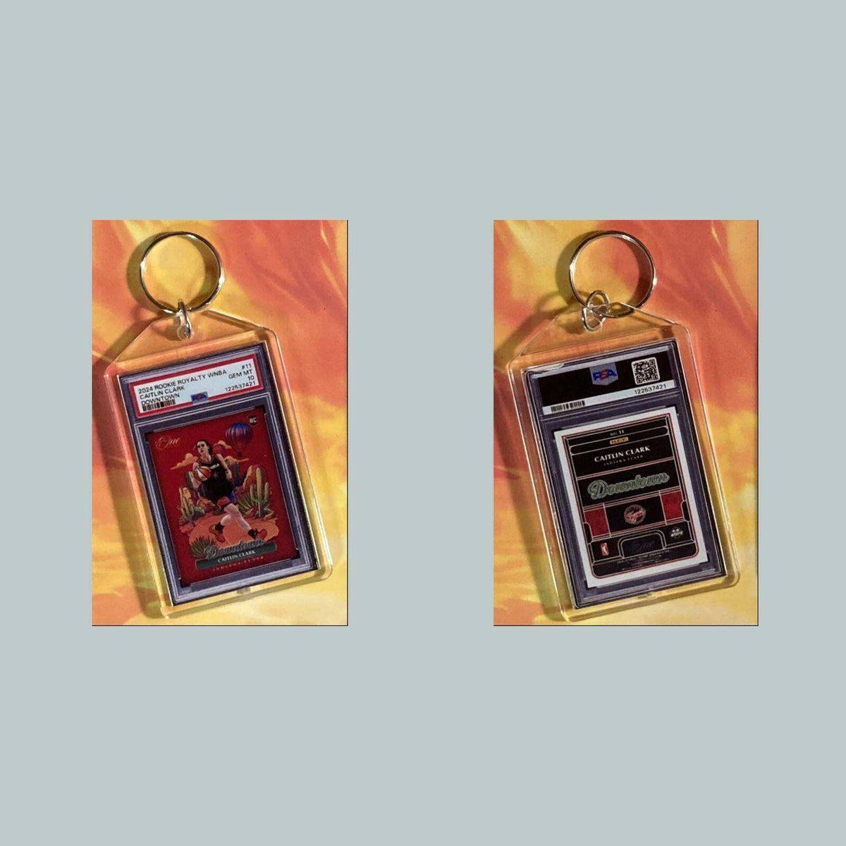 3646 Caitlin Clark 2024 Panini Royalty Downtown Custom Hand Keychain