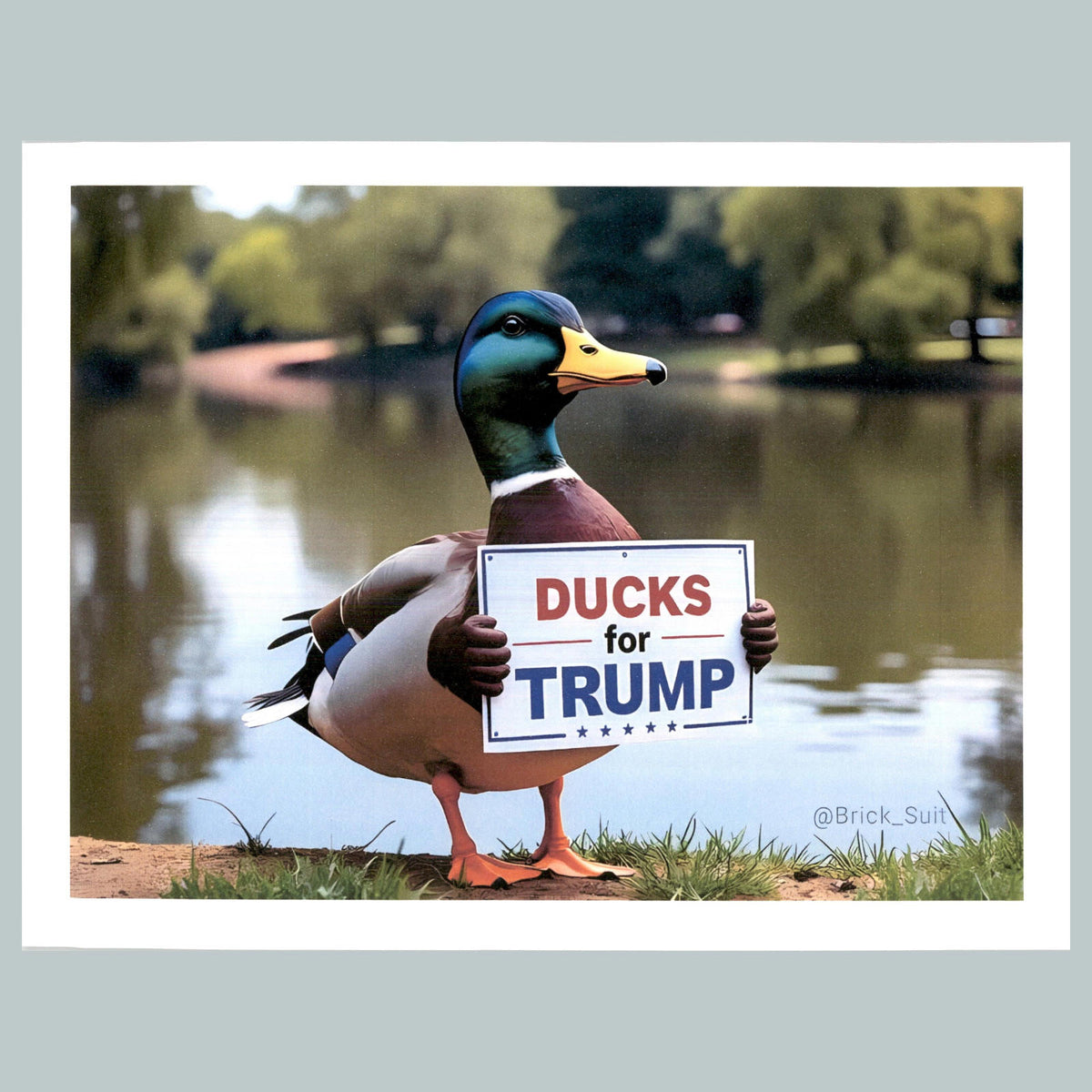 0197 P -8X10 Trump Sign-Duck Glossy Photo Fast-Secure Shipping MS