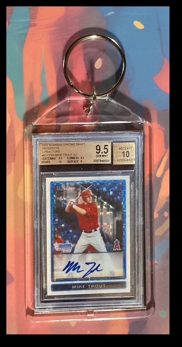 2984 Mike Trout 2009 Bowman Chrome Draft Rookie Auto Keychain-Gift