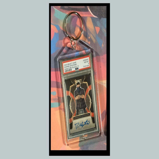 3382 Dirty Dom Mysterio Prison 2023 Panini Select Black Auto Novelty Keychain