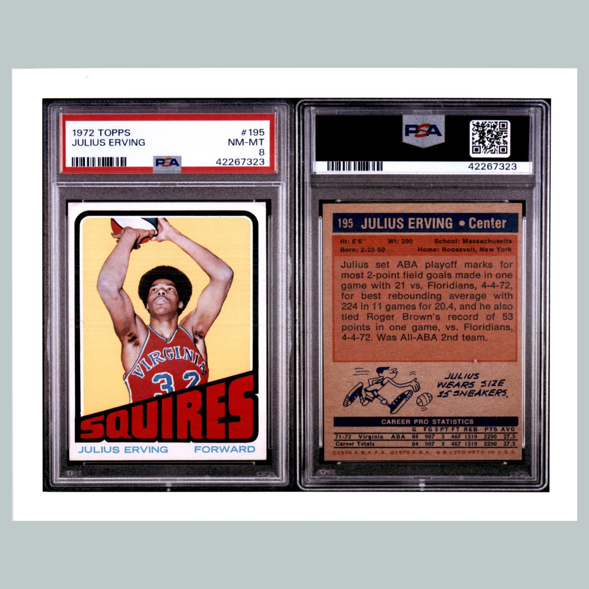 1160 8x10  Dr J-Julius Erving Glossy Photo - Fast-Secure Shipping BKL