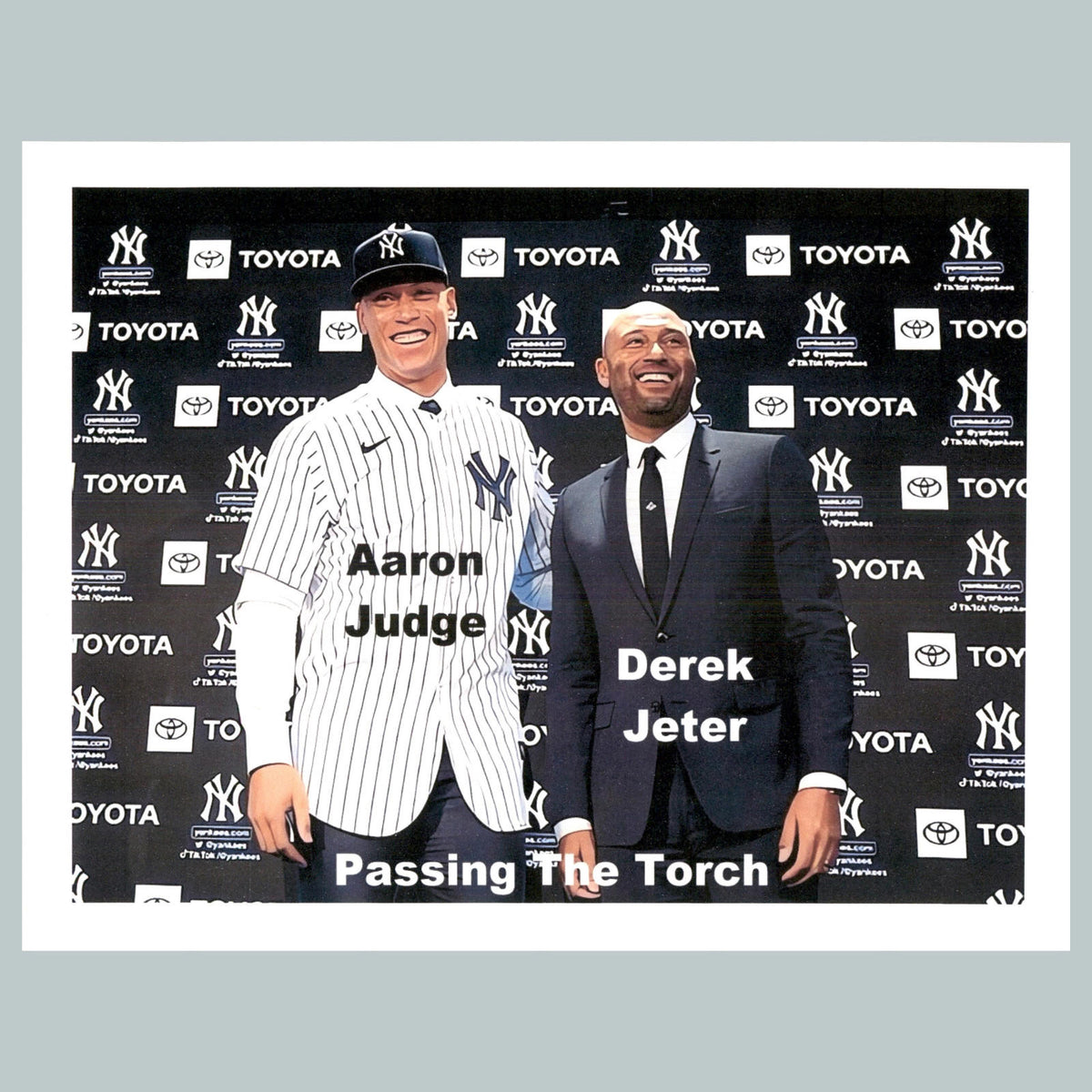 0157 P -8X10 Aaron Judge and Derek Jeter-with Names Glossy Photo Fast Shipping