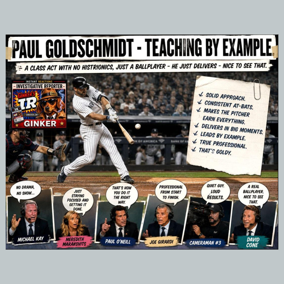 2815 Paul Goldschmidt Class Act Ginker’s Instant Reactions 8x10 Print