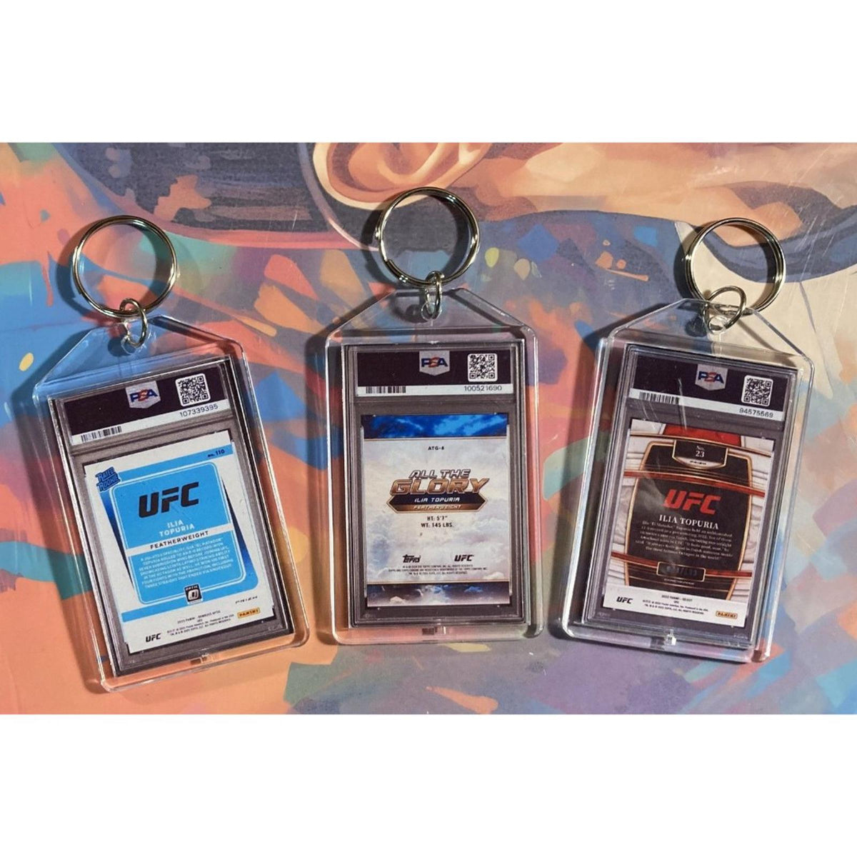 3170B Ilia Topuria 3 Pack Bundle - 3 Different Custom Novelty Keychains -Gift