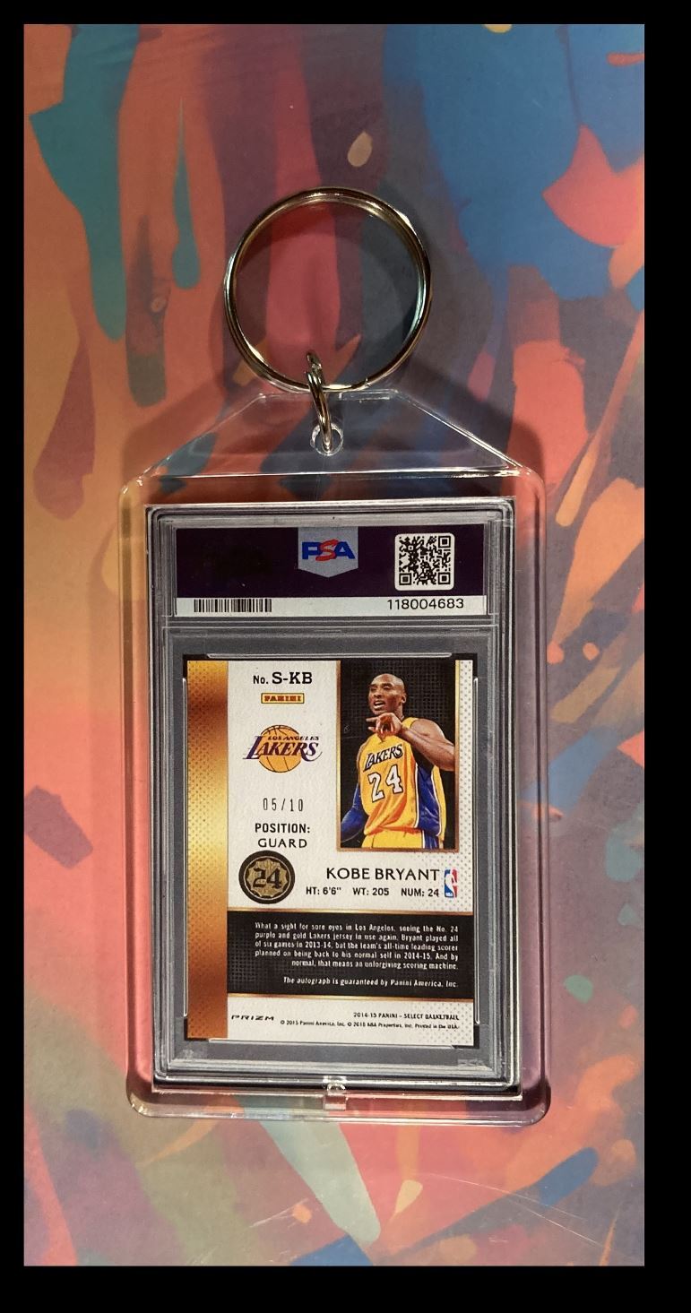 3015 Kobe Bryant 2014 Panini Gold Prizm PSA Style - Custom Keychain-Great Gift
