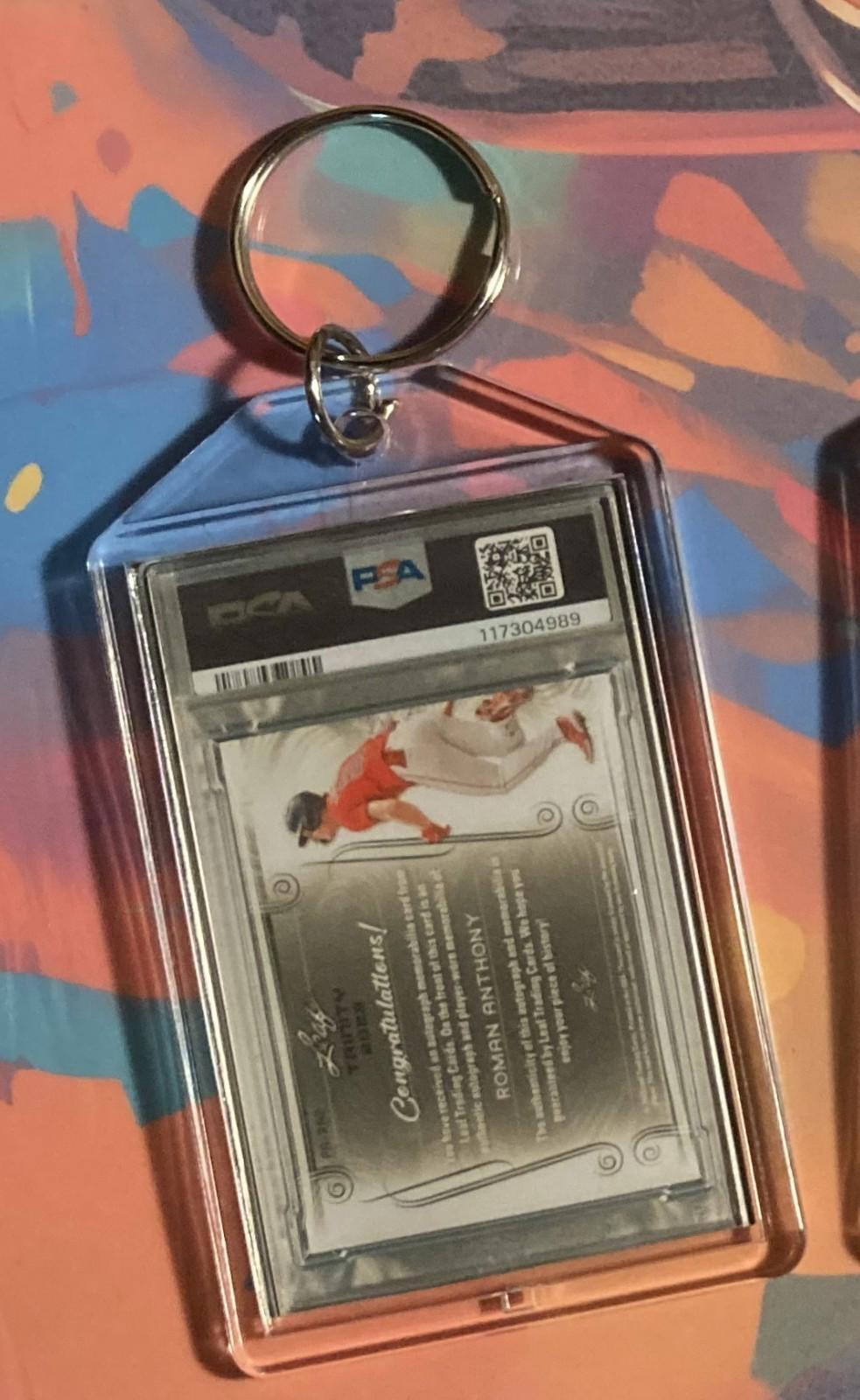 3494 Roman Anthony 2023 Leaf Trinity Patch Auto Custom Hand Made Keychain Gift