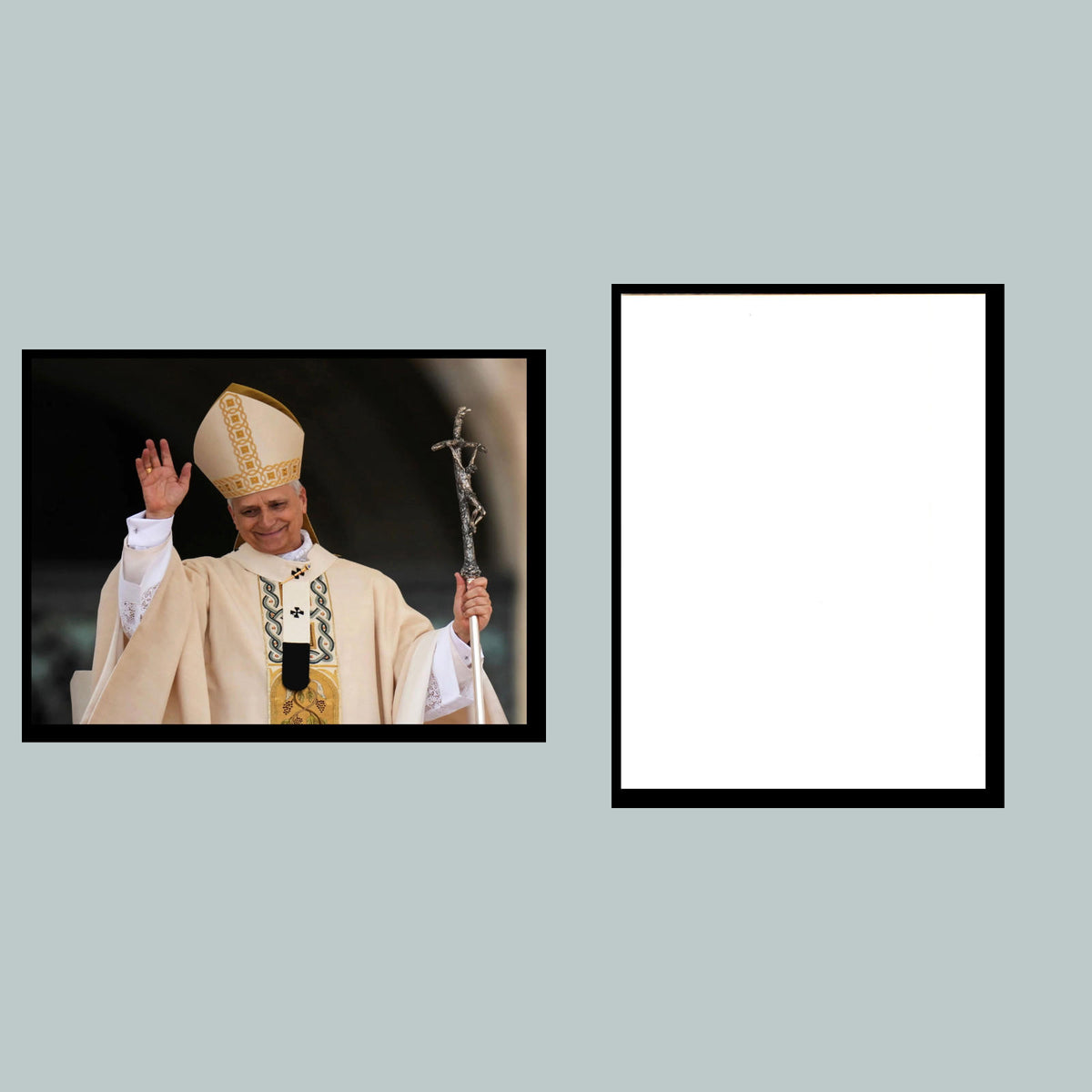 0421 P -8X10 Pope Leo IX Waving w-Staff Glossy Photo Fast Shipping MS