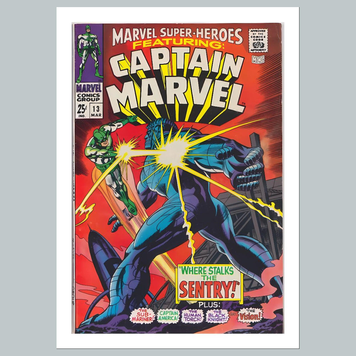 2196  Captain Marvel 8x10 Glossy Photo Comic Book Cover Fast-Secure Ship