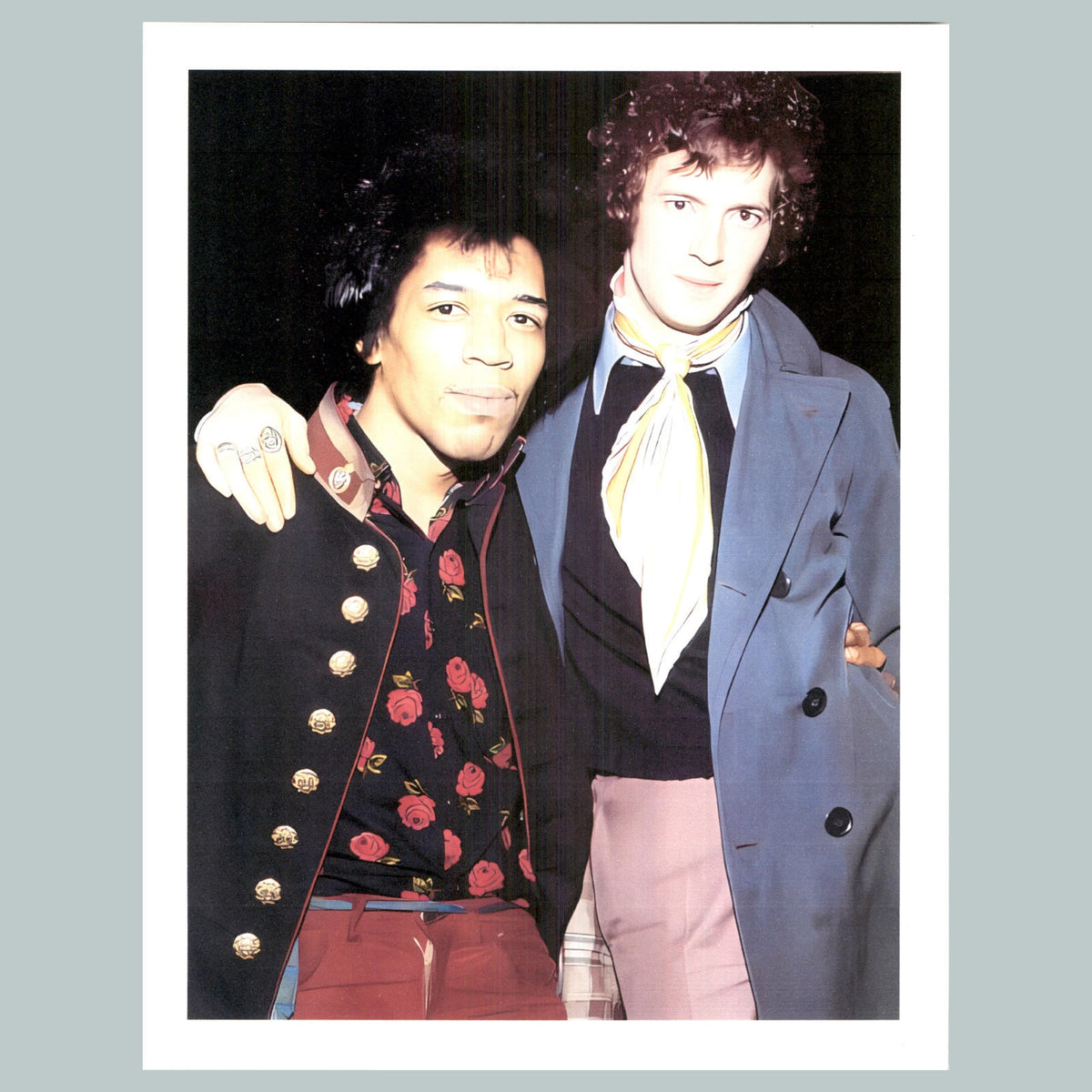 0115 P -8X10 Jimi Hendrix and Eric Clapton-Standing Glossy Photo Fast Shipping