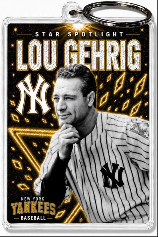 3908 Lou Gehrig Keychain Gold Spotlight Premium Keychain No Nameplate