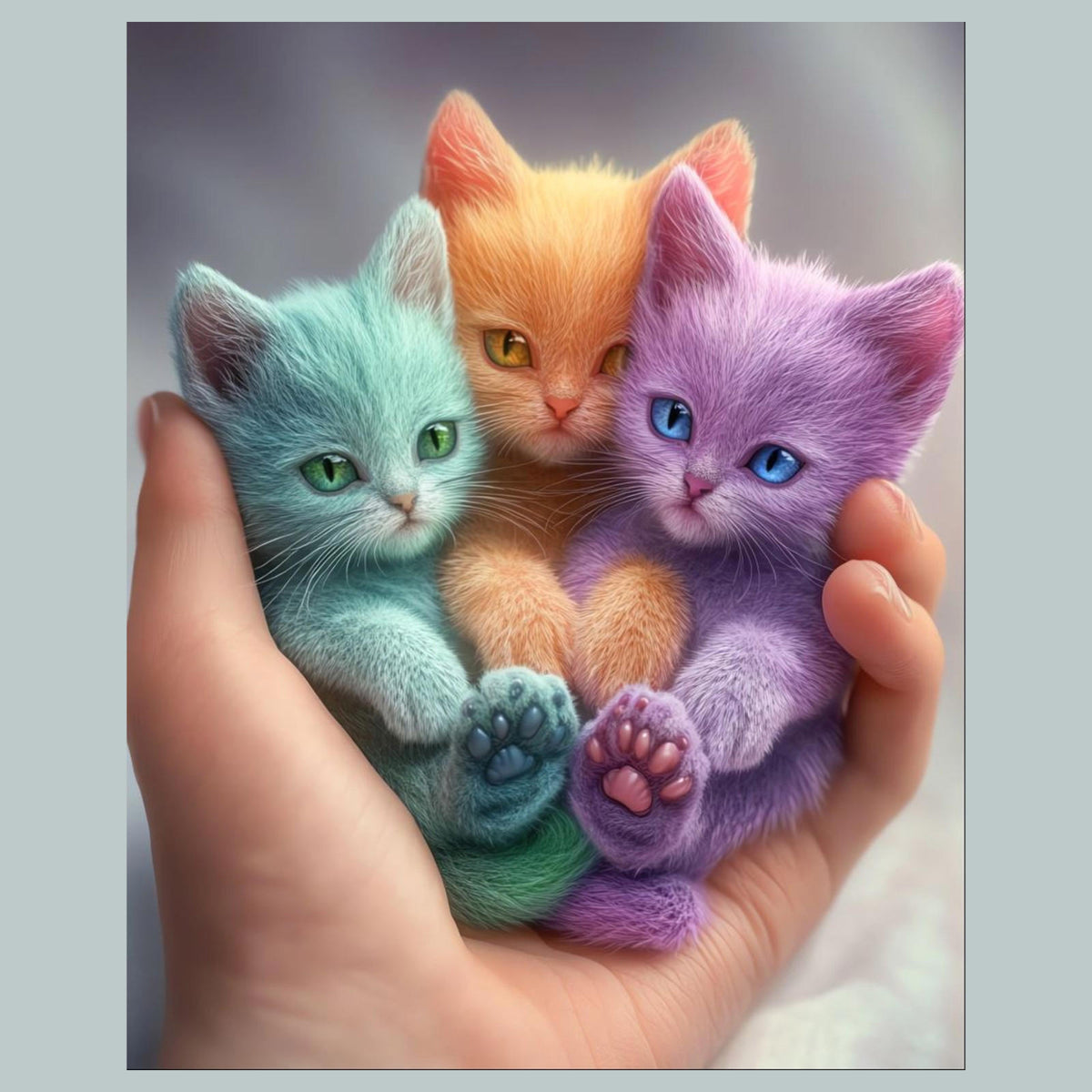 0798 P -8X10 Colorful Kittens Glossy Photo Fast-Secure Shipping MS