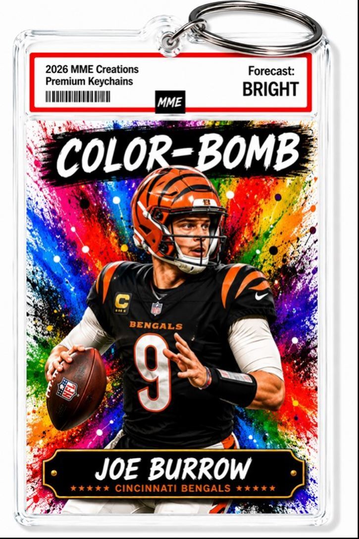 3895 Joe Burrow  Keychain | Color-Bomb | Custom Photo Keychain | With Nameplate