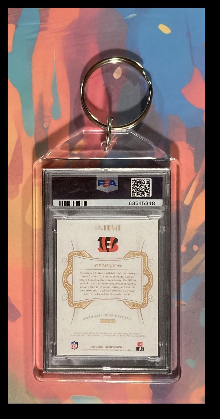 2970 Joe Burrow 2020 Panini Flawless Dual Patch Auto Keychain