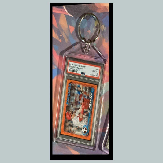 3386 Kyle Schwarber 2024 Chrome Orange Wave Custom Hand Made Keychain Great Gift