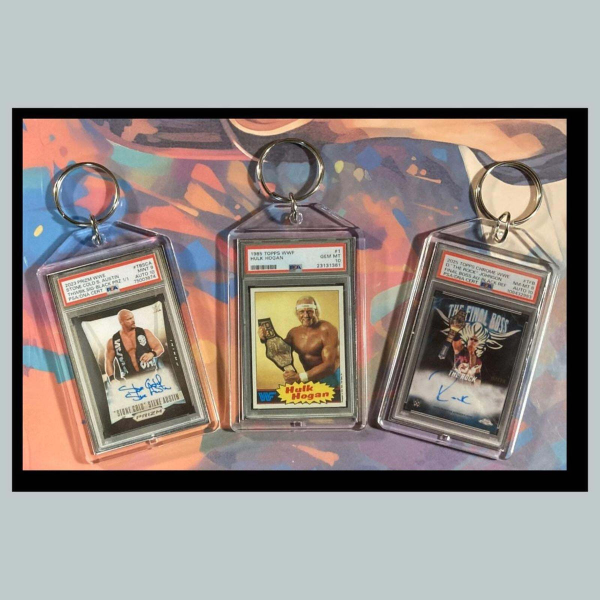 3375B Steve Austin/Hogan/The Rock 3 Pack Bundle - 3 Different Novelty Keychains