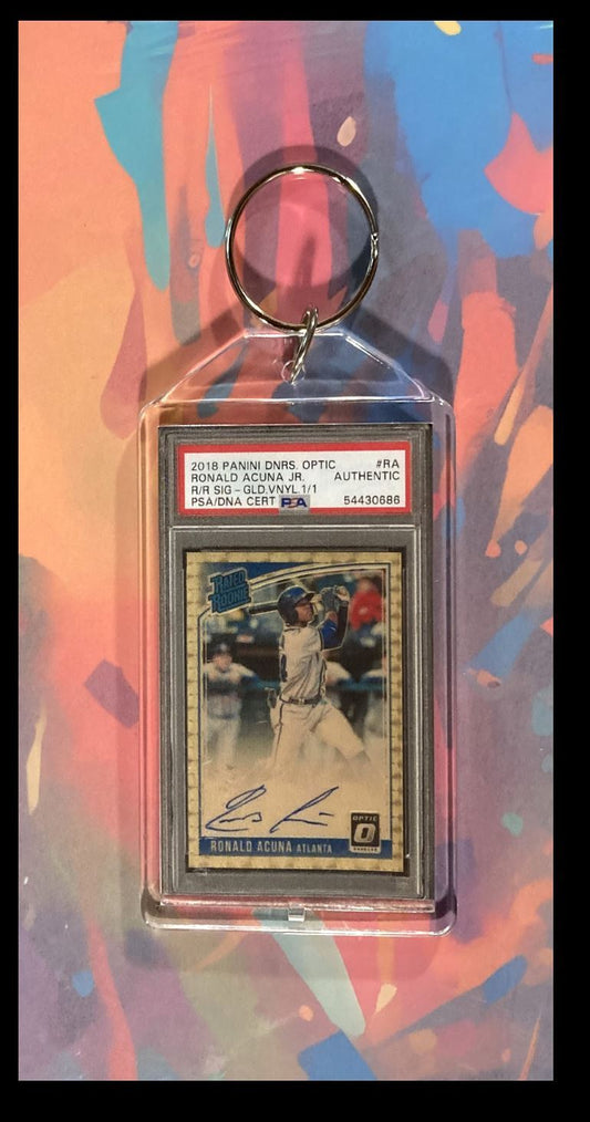 3064 Ronald Acuna 2018 Panini Optic SuperFractor Auto Custom Keychain