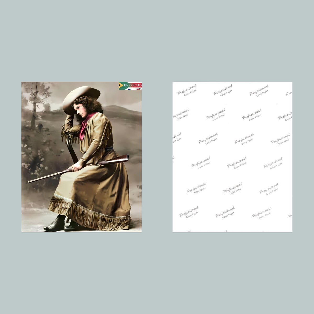 0785 P -8X10 Annie Oakley Posing with Her Rifle Glossy Photo Fast-Secure Ship MS