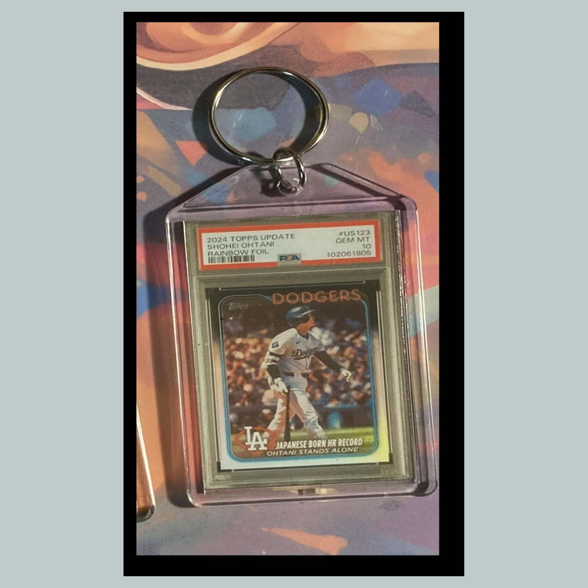 3489 SO 2024 Update Japanese Born HR Record Rainbow Foil Keychain