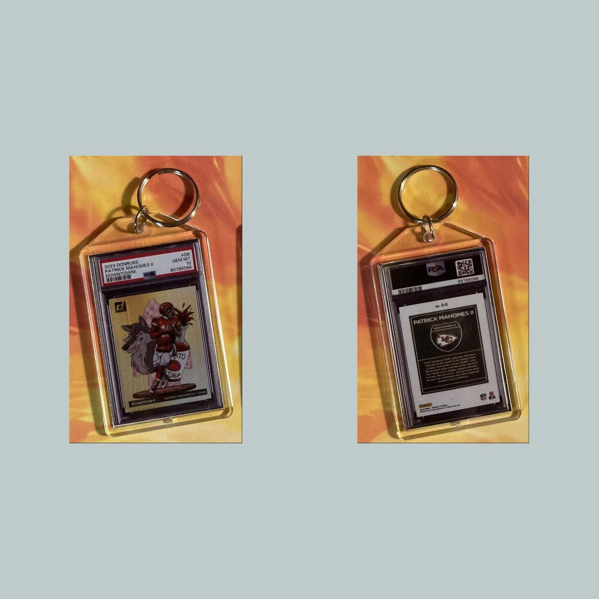 3604 Patrick Mahomes 2023 Panini Donruss Downtown Custom Keychain