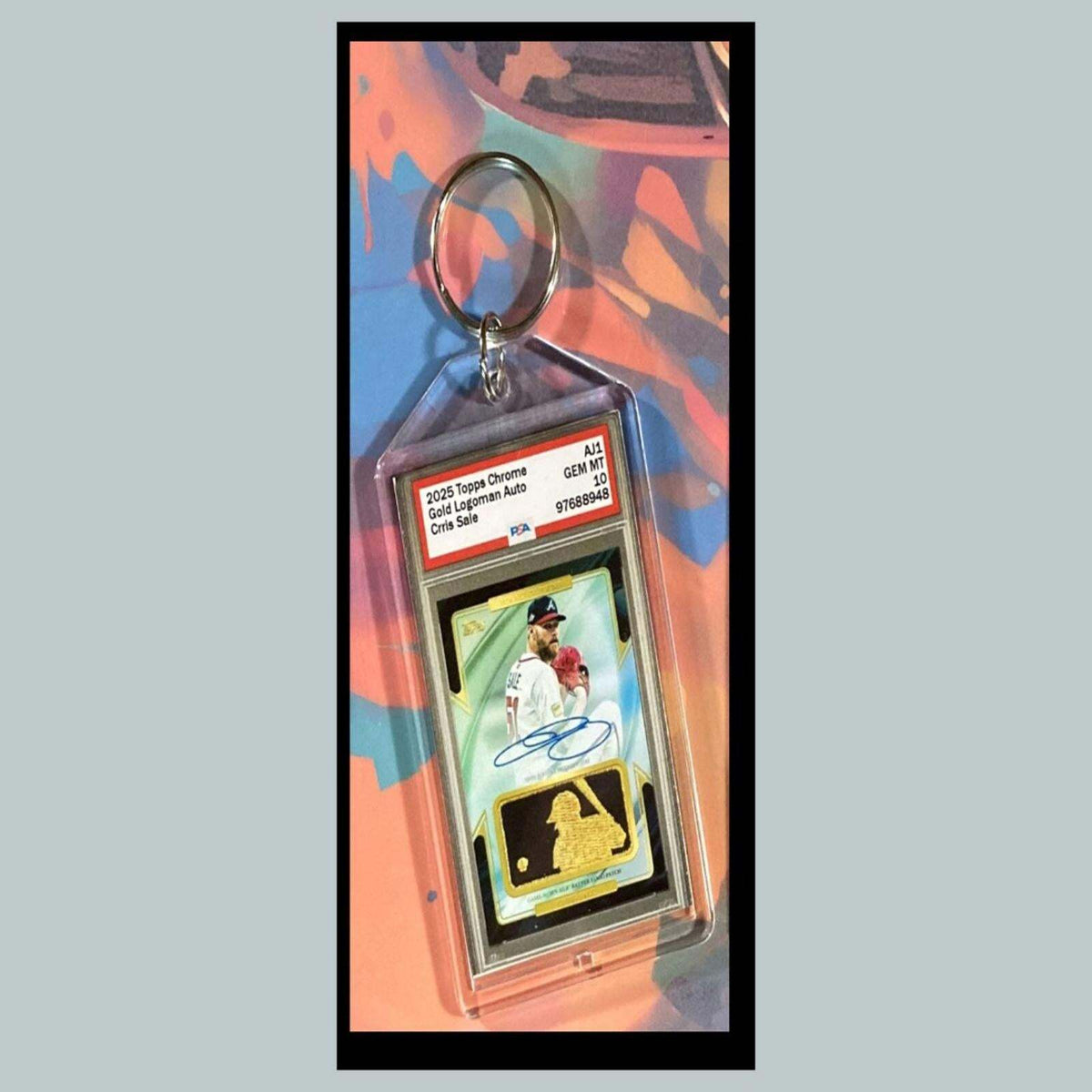 3390 Chris Sale 2025 Logoman Chrome Gold  Auto Custom Hand Made Novelty Keychain
