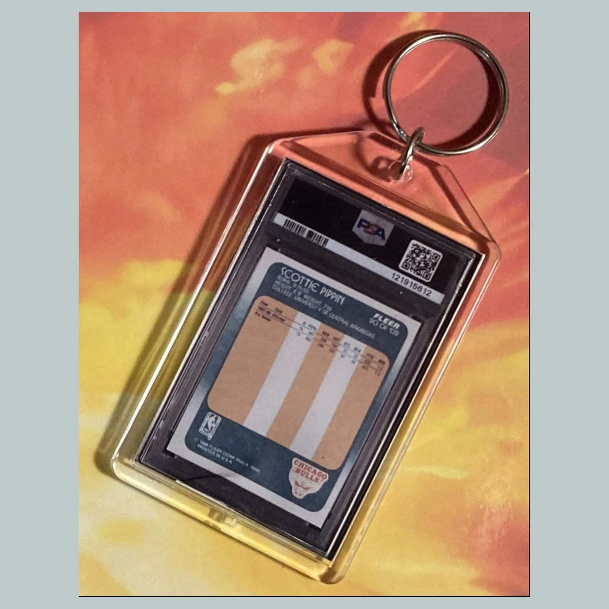 3766 Scottie Pippen 1988 Fleer Rookie Custom Hand Made Keychain