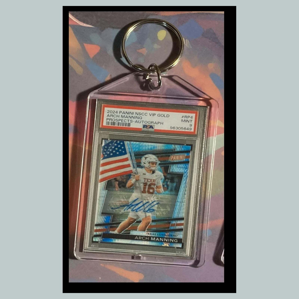 3501 Arch Manning 2024 Panini NSCC VIP Gold Auto Custom Hand Made Keychain Gift