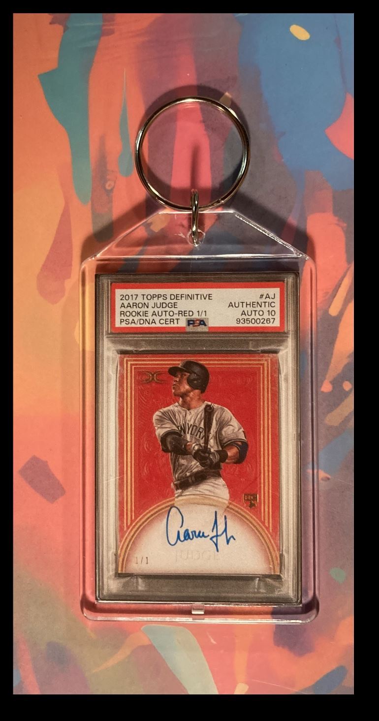 9999 00001N  Aaron Judge 2017 Topps Definitive Rookie Auto Custom Keychain Great Gift