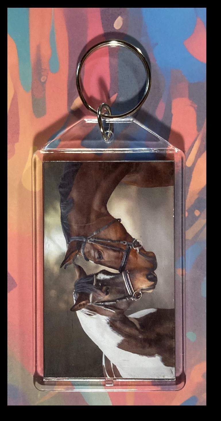 3297 Horses Hello Custom Hand Made Keychain - Makes A Great Gift