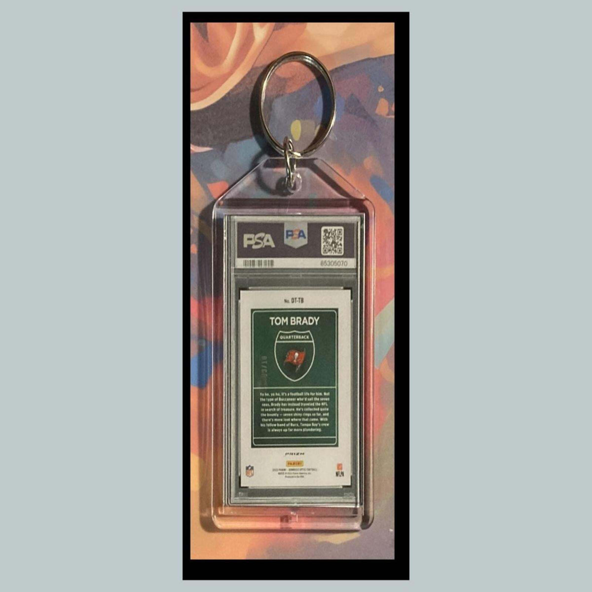 3416 Tom Brady 2022 Panini Donruss Optic Downtown Gold Custom Keychain - Gift