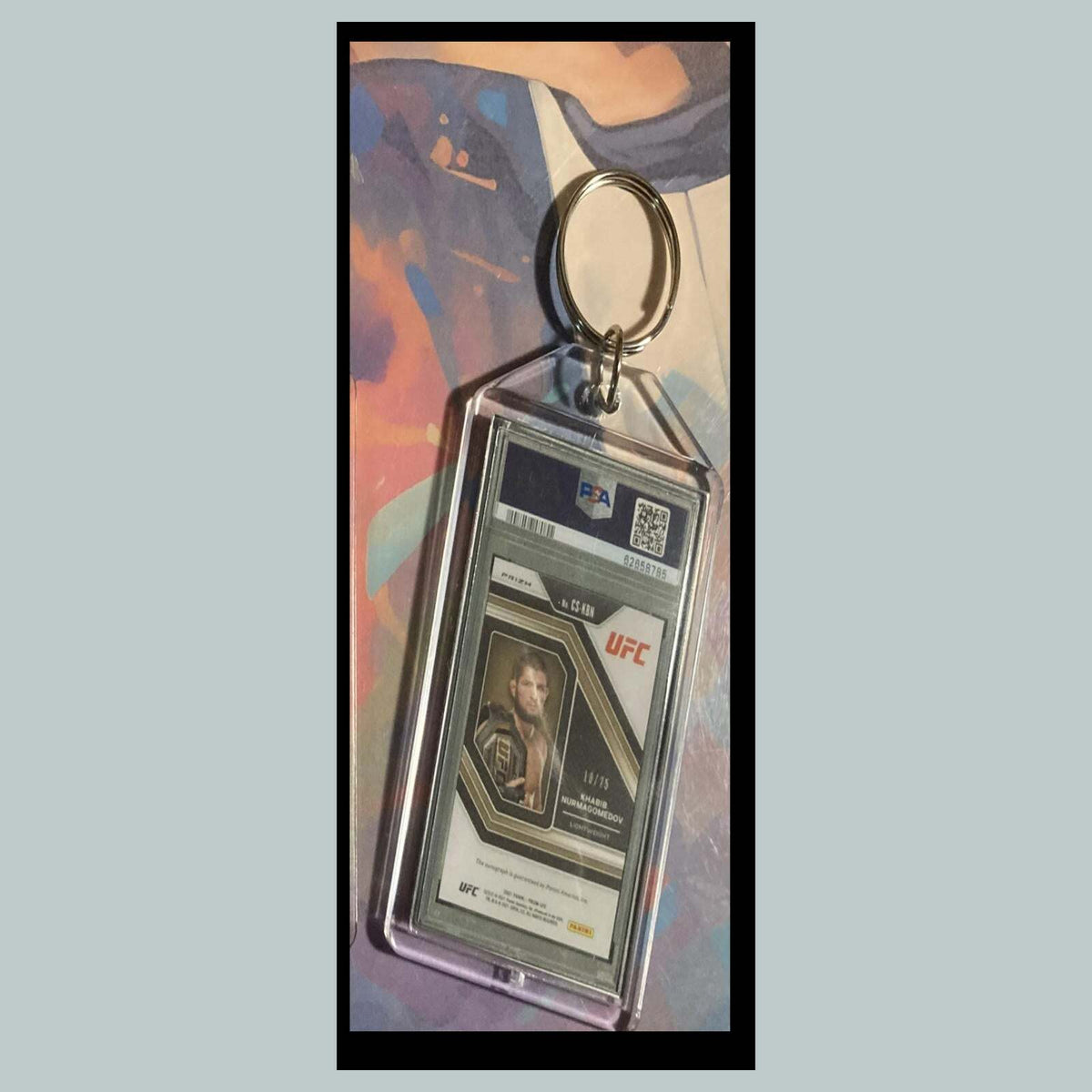 3450 Kabib Nurmagomedov 2021 Panini Prizm Champion Mojo Auto Custom Keychain