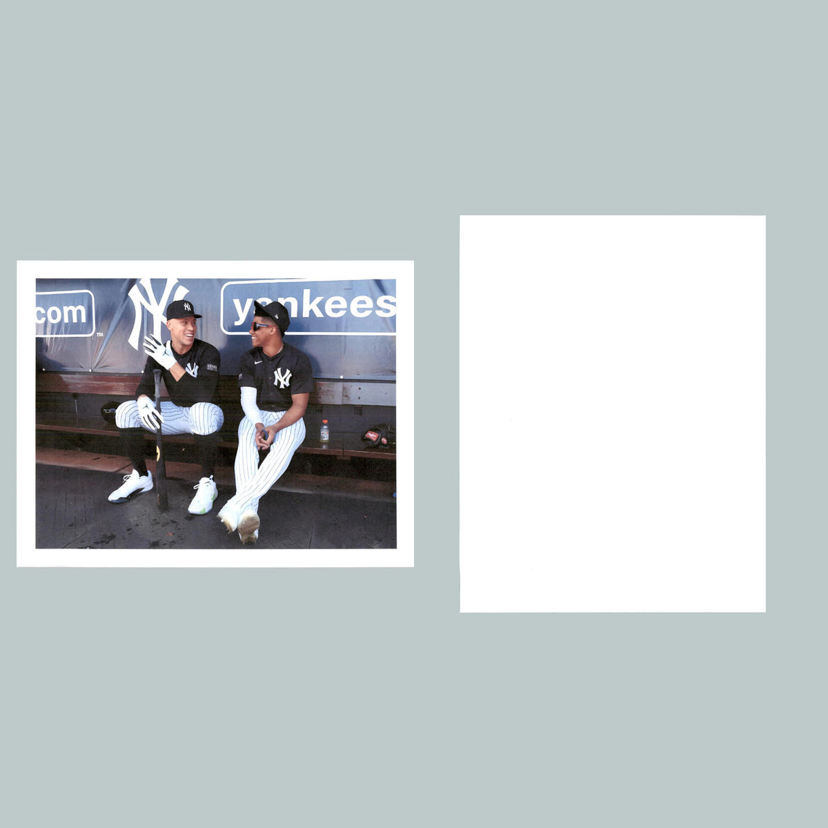 0317 Aaron Judge and Juan Soto 8x10 Glossy Photo -In Dugout Spring Training BBL