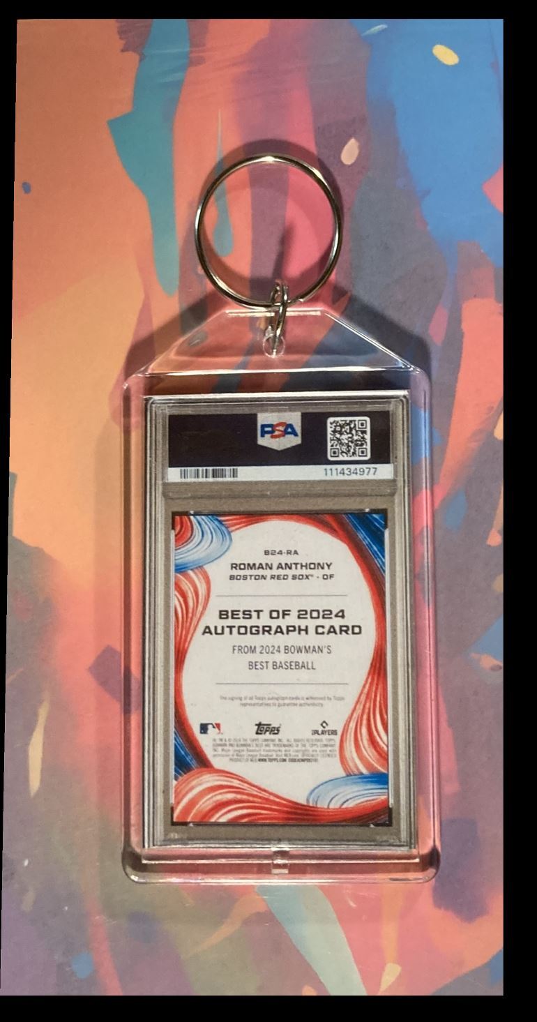 3164 Roman Anthony 2024 Bowman's Best Blue Auto PSA Style Custom Keychain