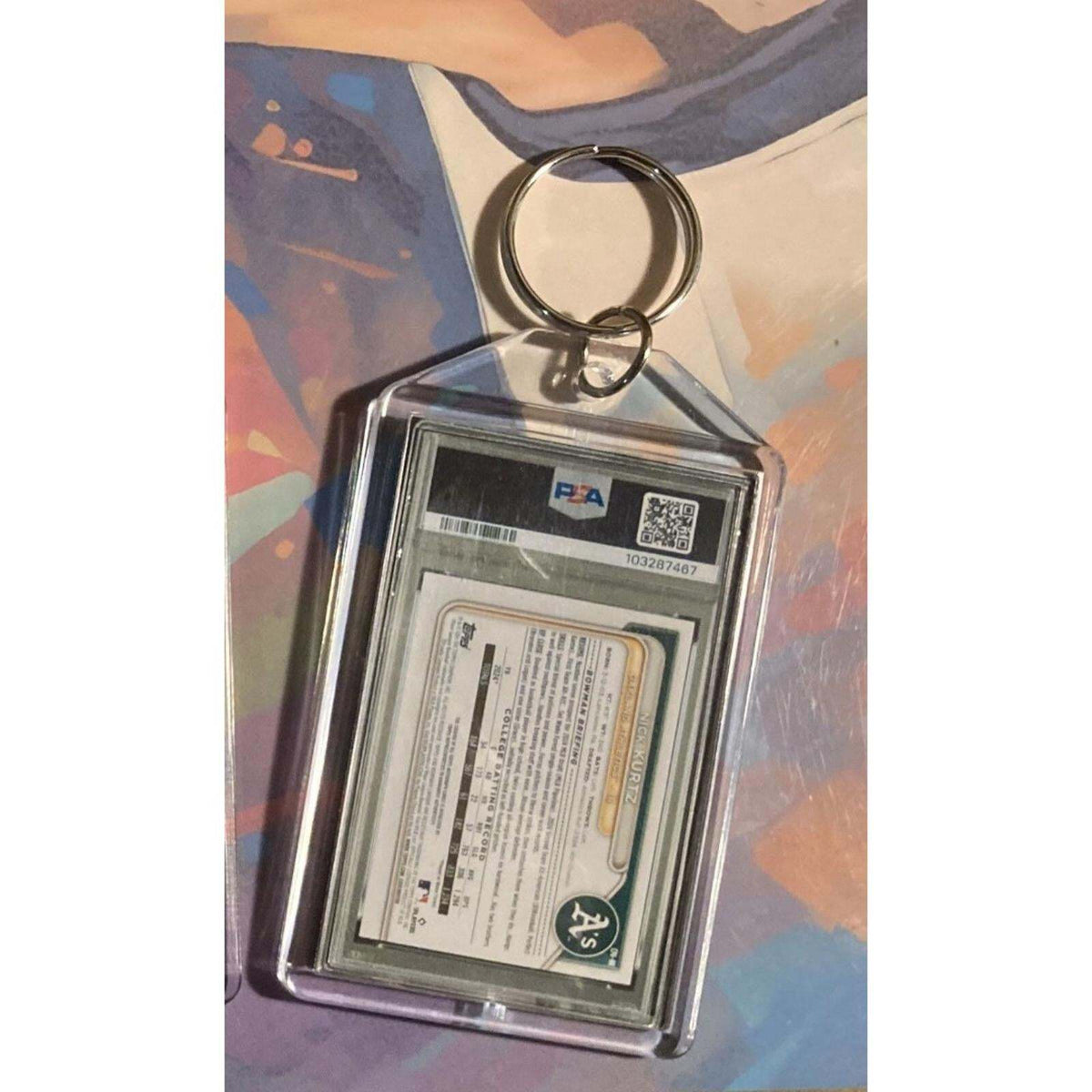 3204 Nick Kurtz 2024 Bowman Draft Chrome Blue Auto Custom Made Novelty Keychain