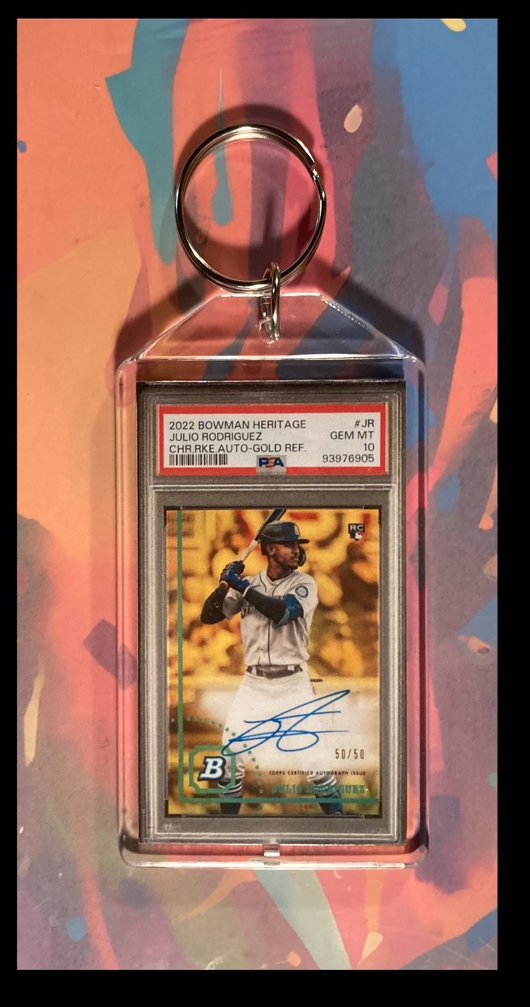 3024 Julio Rodriguez 2022 Bowman Heritage Auto Keychain-A Great Gift