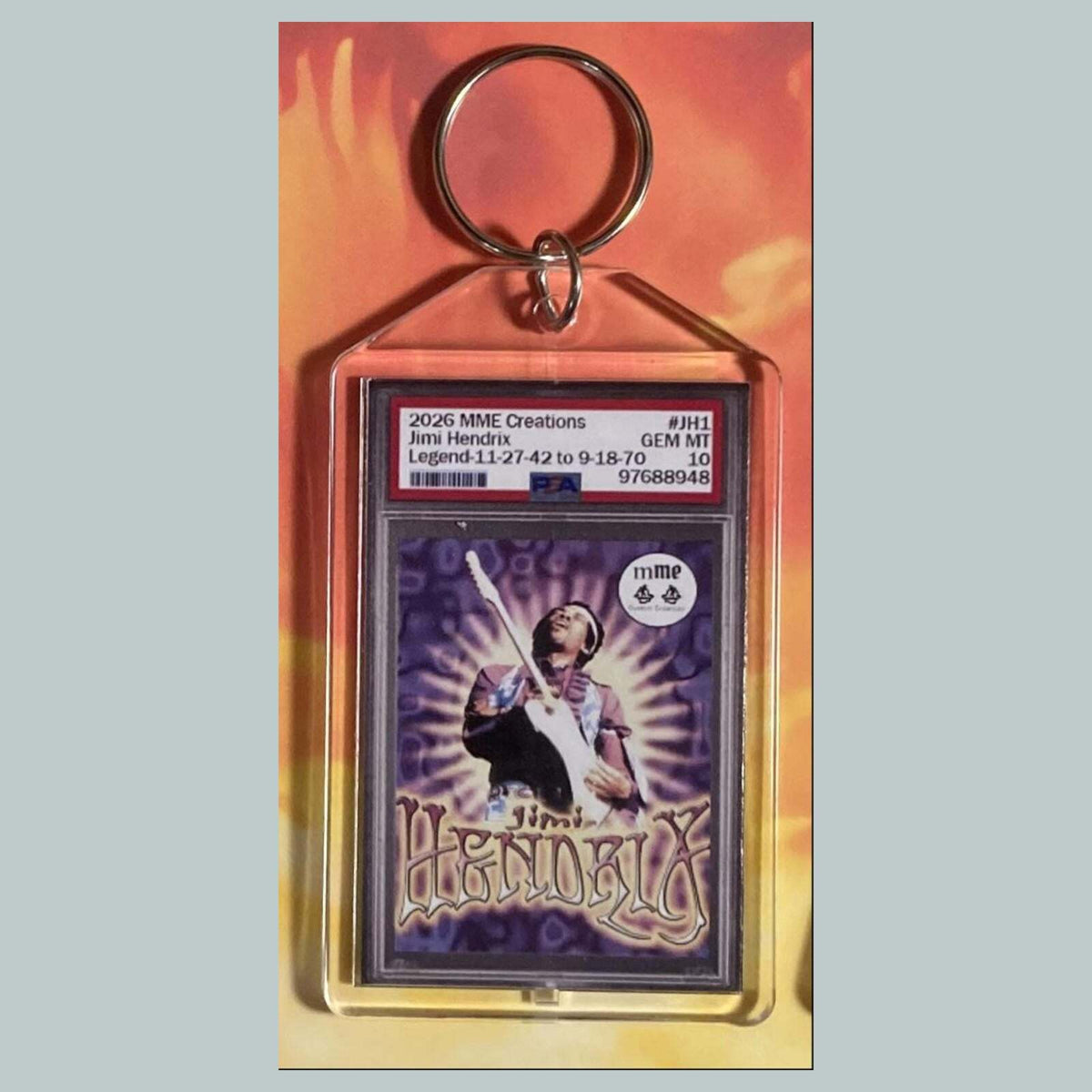 3744 Jimi Hendrix Mockup Custom Hand Made Novelty Keychain