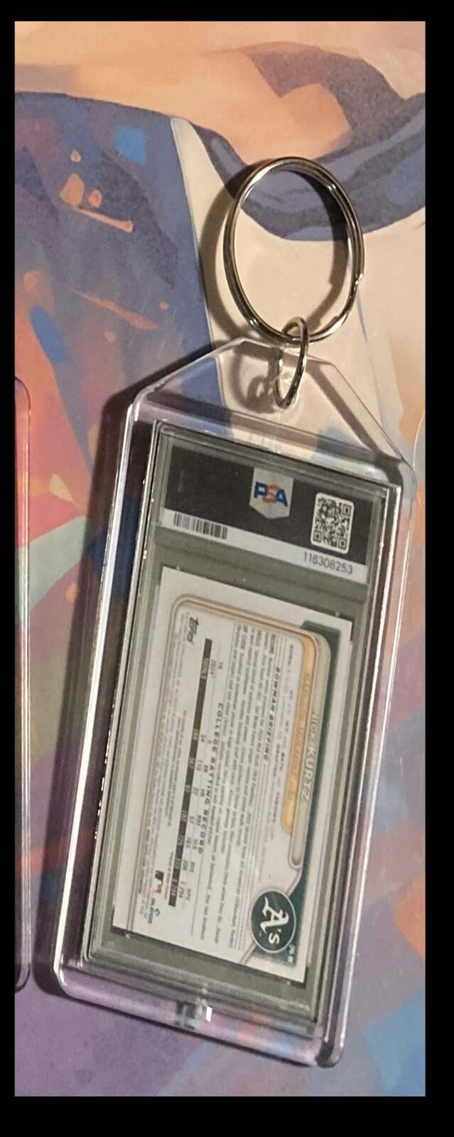 3232 Nick Kurtz 2024 Bowman Draft Chrome Peanuts Auto-Custom Keychain