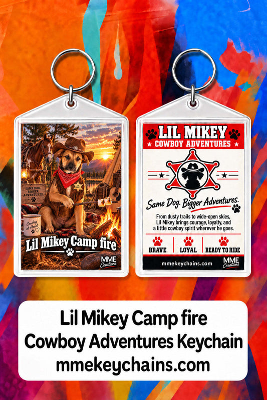 4844 Personalized Pet Pics Keychain Turn Your Dog Into a Cowboy – Camp Fire