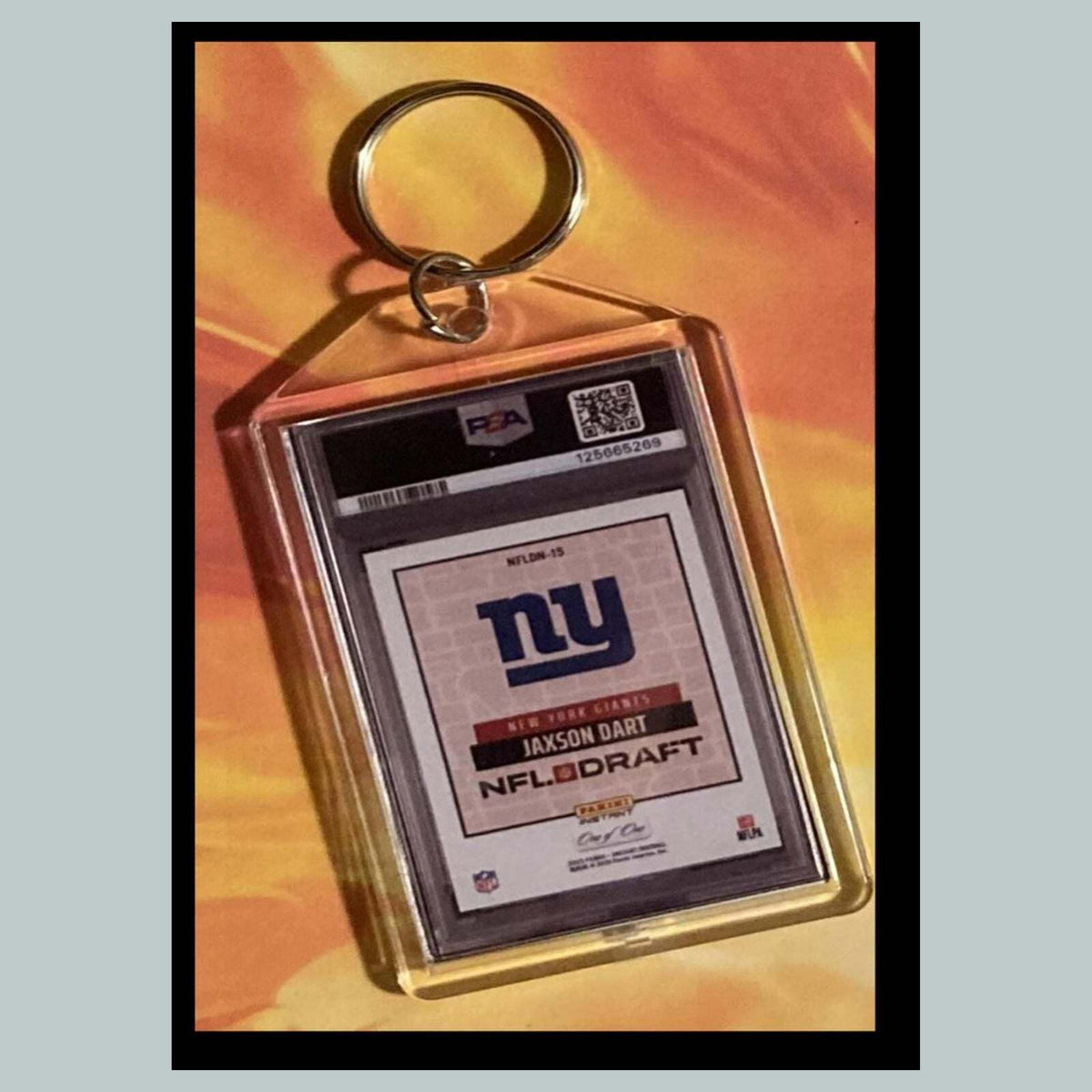 3528 Jaxson Dart 2025 Panini Instant Draft Night Black Custom Made Keychain