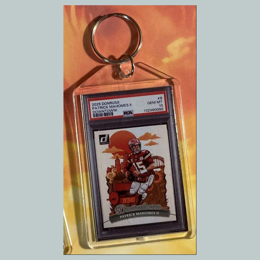 3601 Patrick Mahomes 2025 Panini Donruss Downtown Custom Keychain