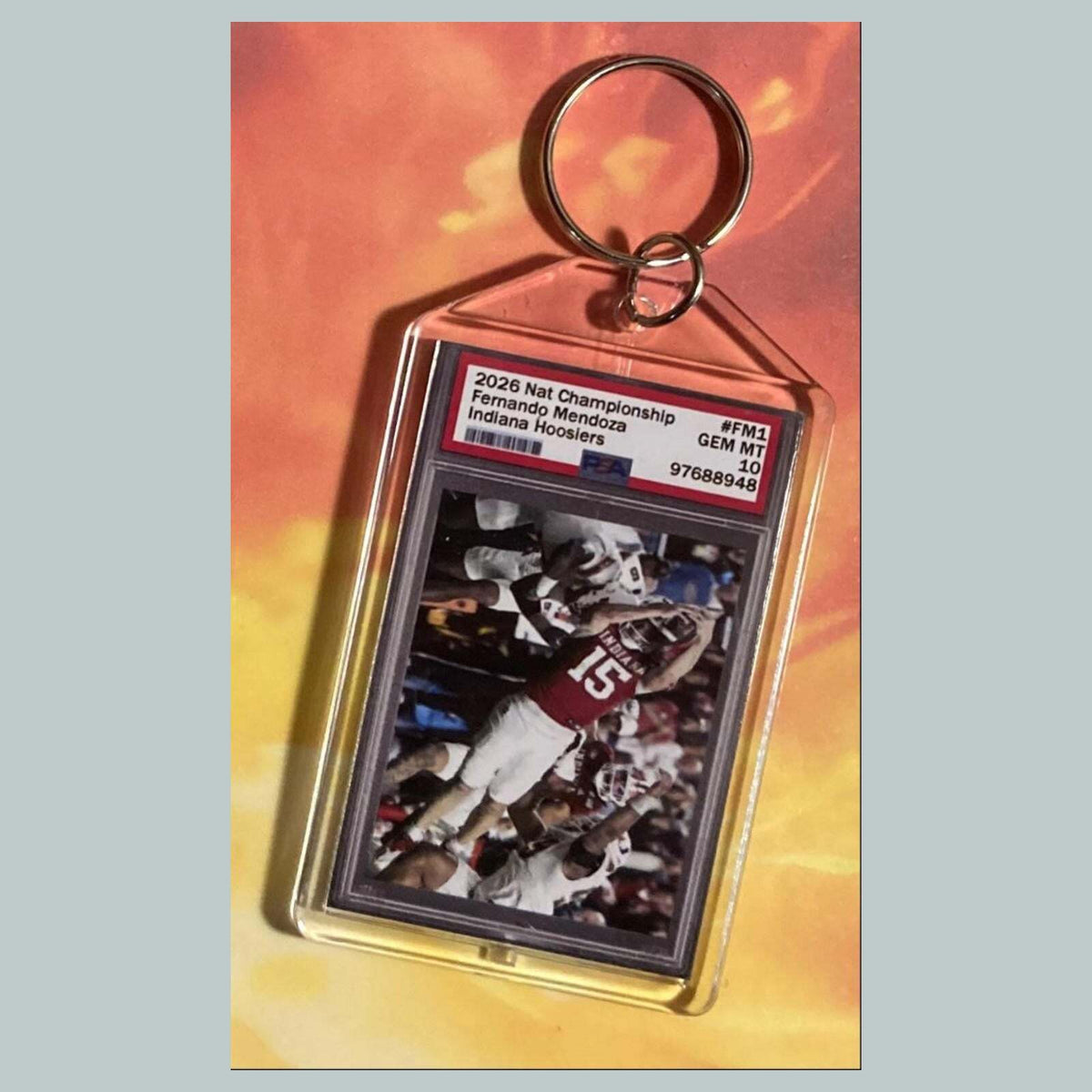 3738 Fernando Mendoza 2026 Nat Championship Mockup Custom Hand Made Keychain