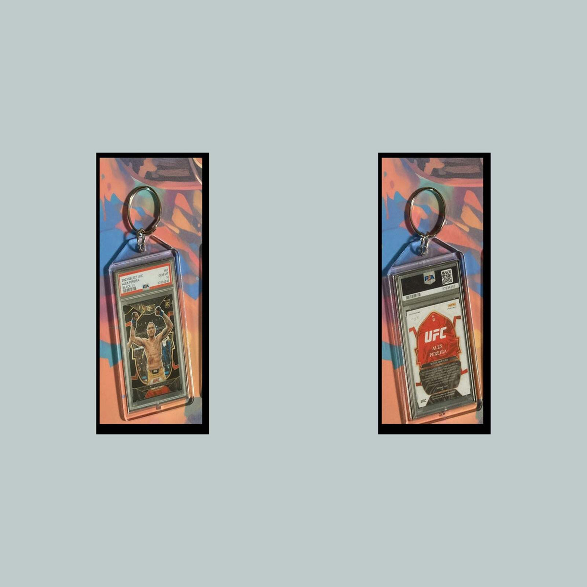 3453 Alex Pereira 2023 Panini Select Black 1/1 Custom Hand Made Keychain - Gift