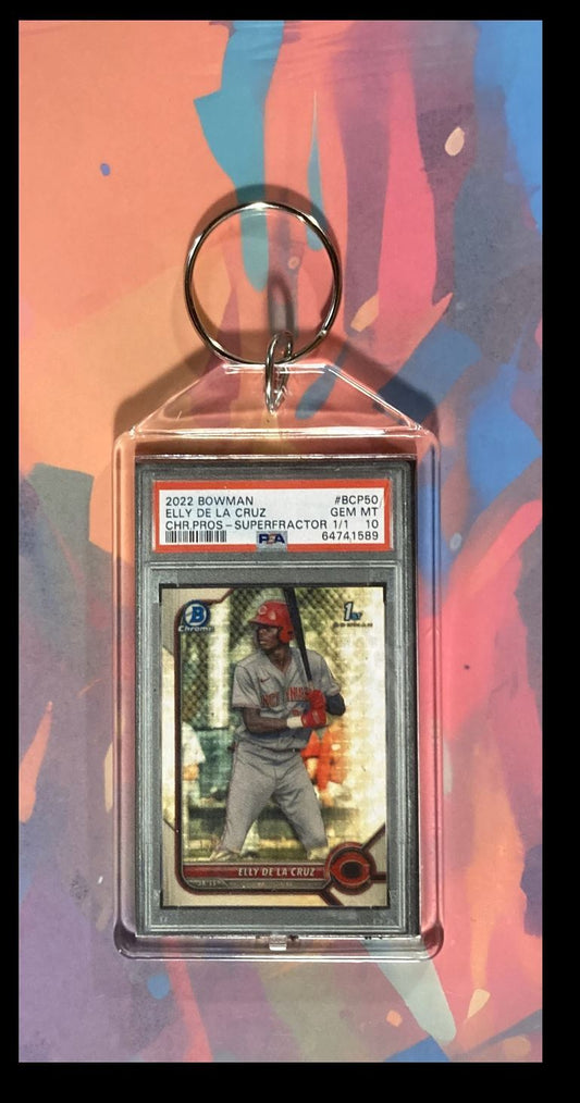 3058 Elly De La Cruz 2022 Bowman Chrome Superfractor PSA Style Keychain-Gift
