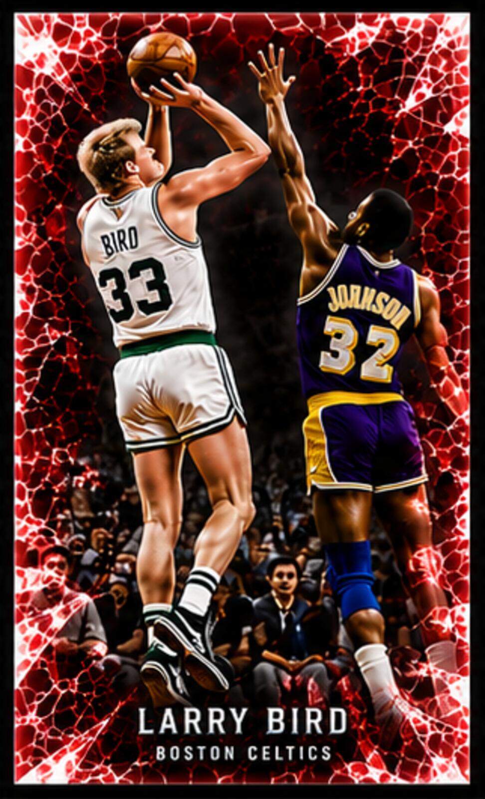 2627 Larry Bird Multi Color Zoom Art Ice Capades 5 Glossy Prints Collector Set BKL