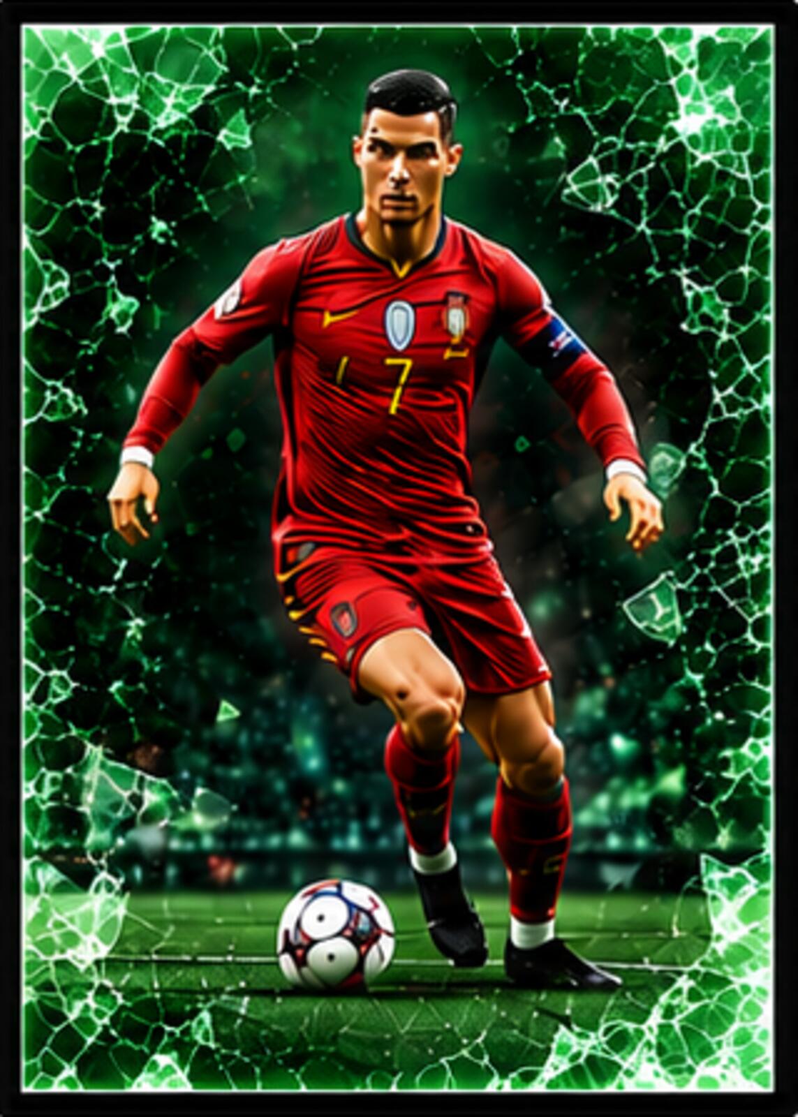 2629 Cristiano Ronaldo Zoom Art | Ice Capades Multi Color 5 Glossy Prints Set