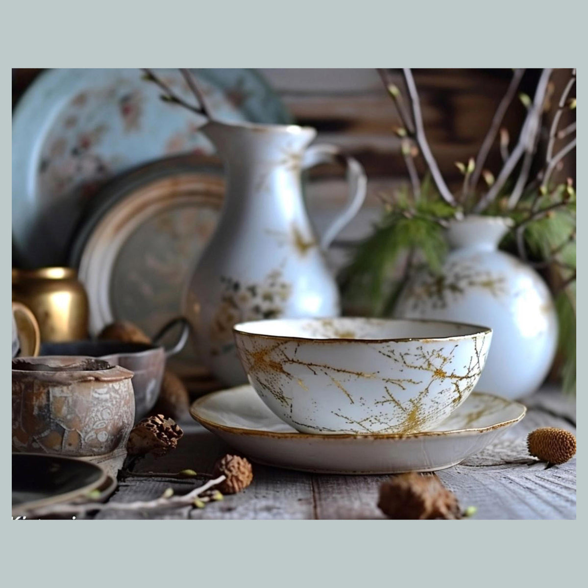 0895 8x10 Glossy Photo Kintsugi Bowl - Fast-Secure Shipping MS