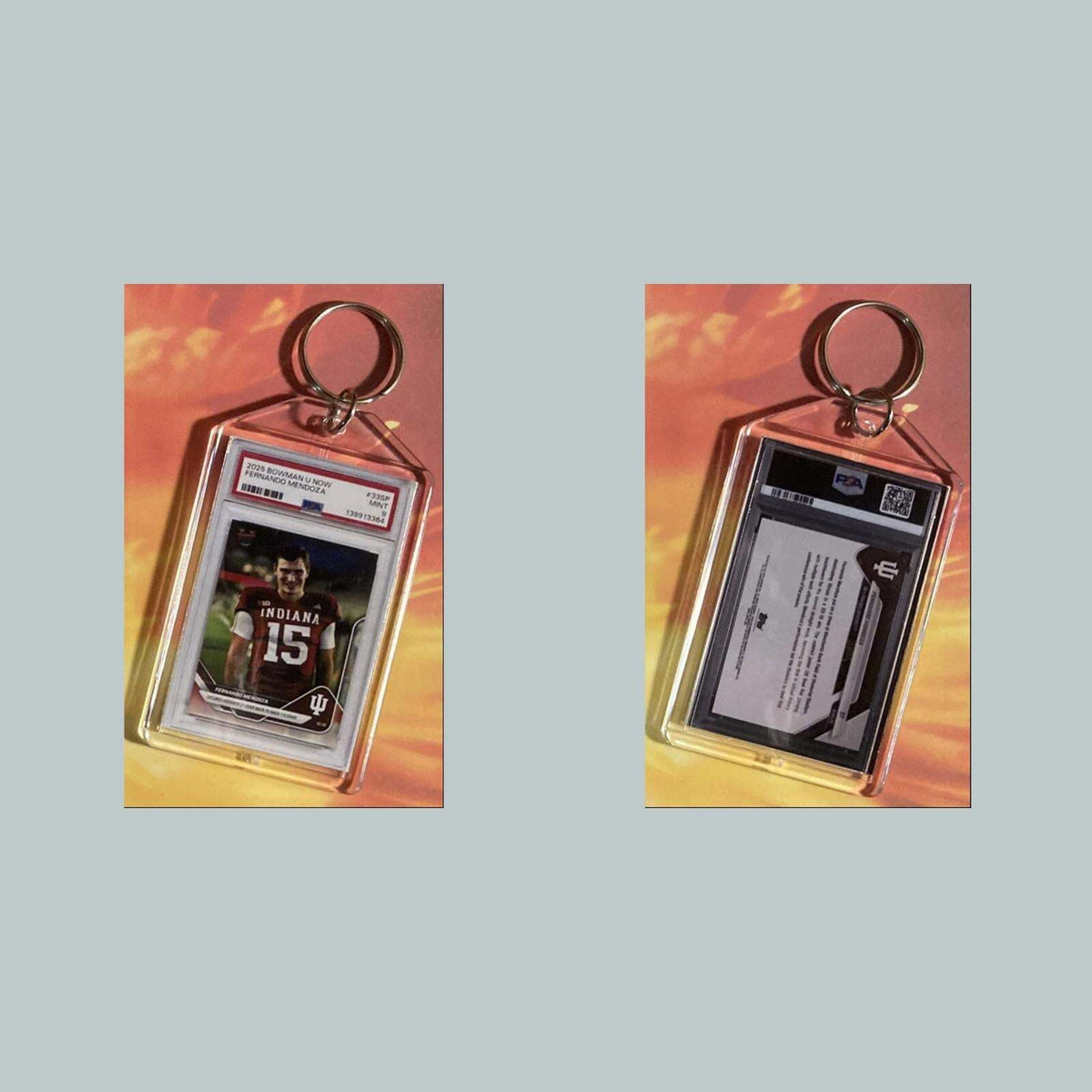 3725 Fernando Mendoza 2025 Bowman U Custom Hand Made Keychain