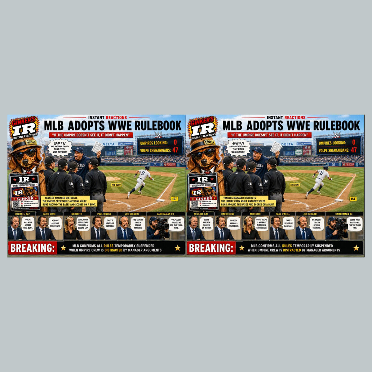 2795 Volpe Gets a HR With a Bunt - MLB Goes WWE Ginker’s Instant Reactions 8X10